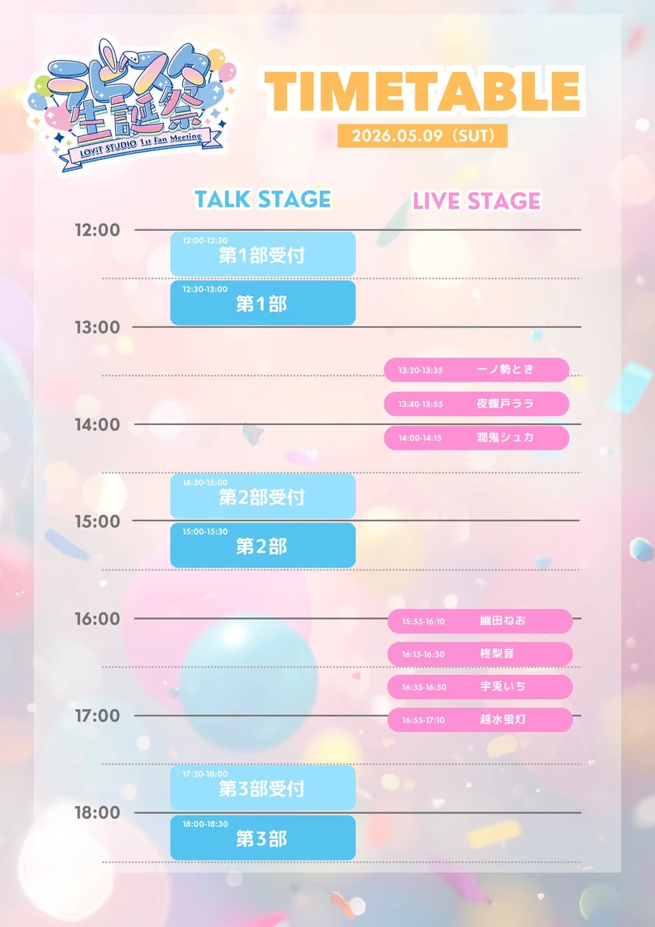LOViT STUDIO 1st Fan Meeting タイムテーブル