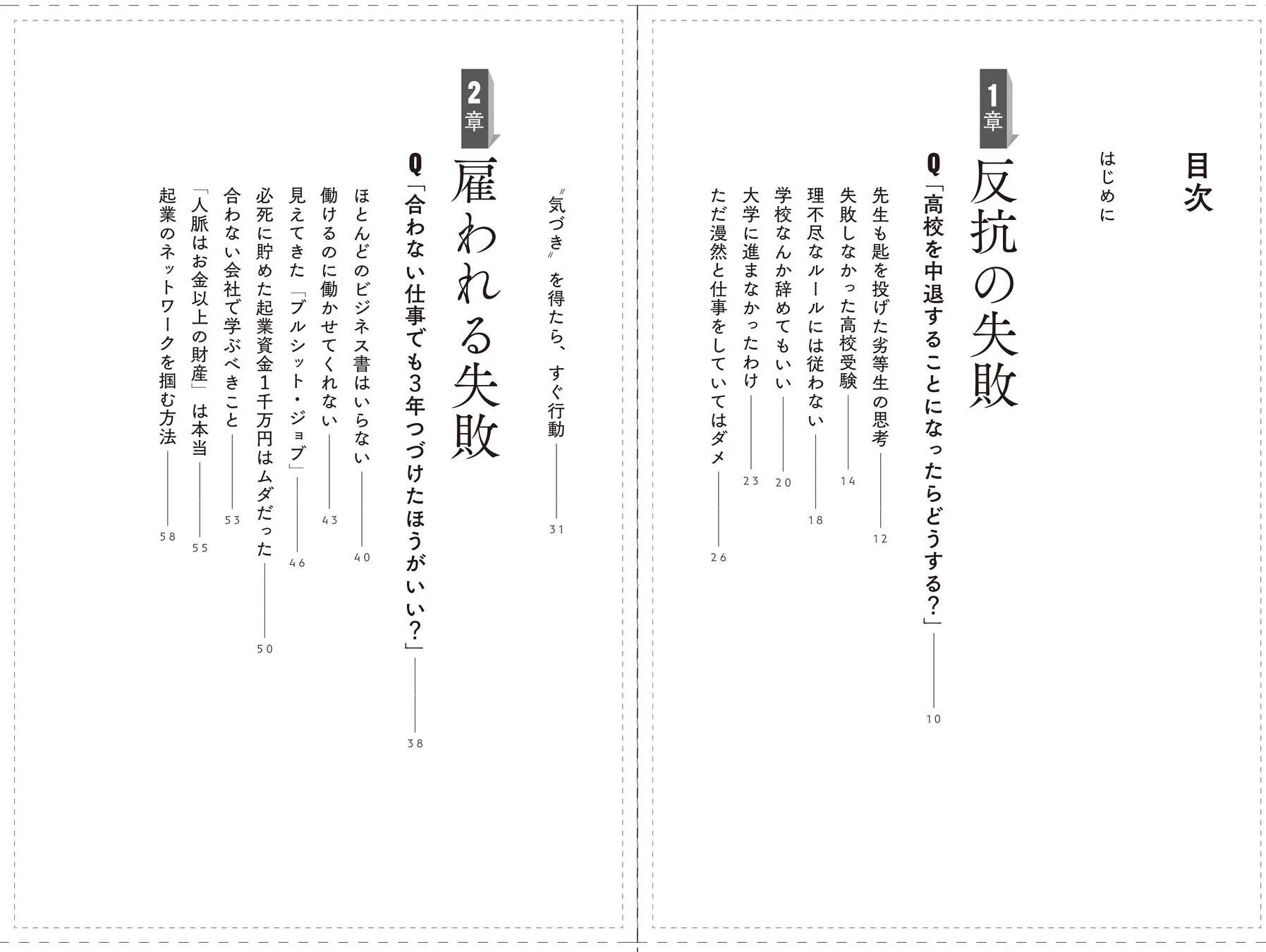 目次ページ（反抗の失敗、雇われる失敗）
