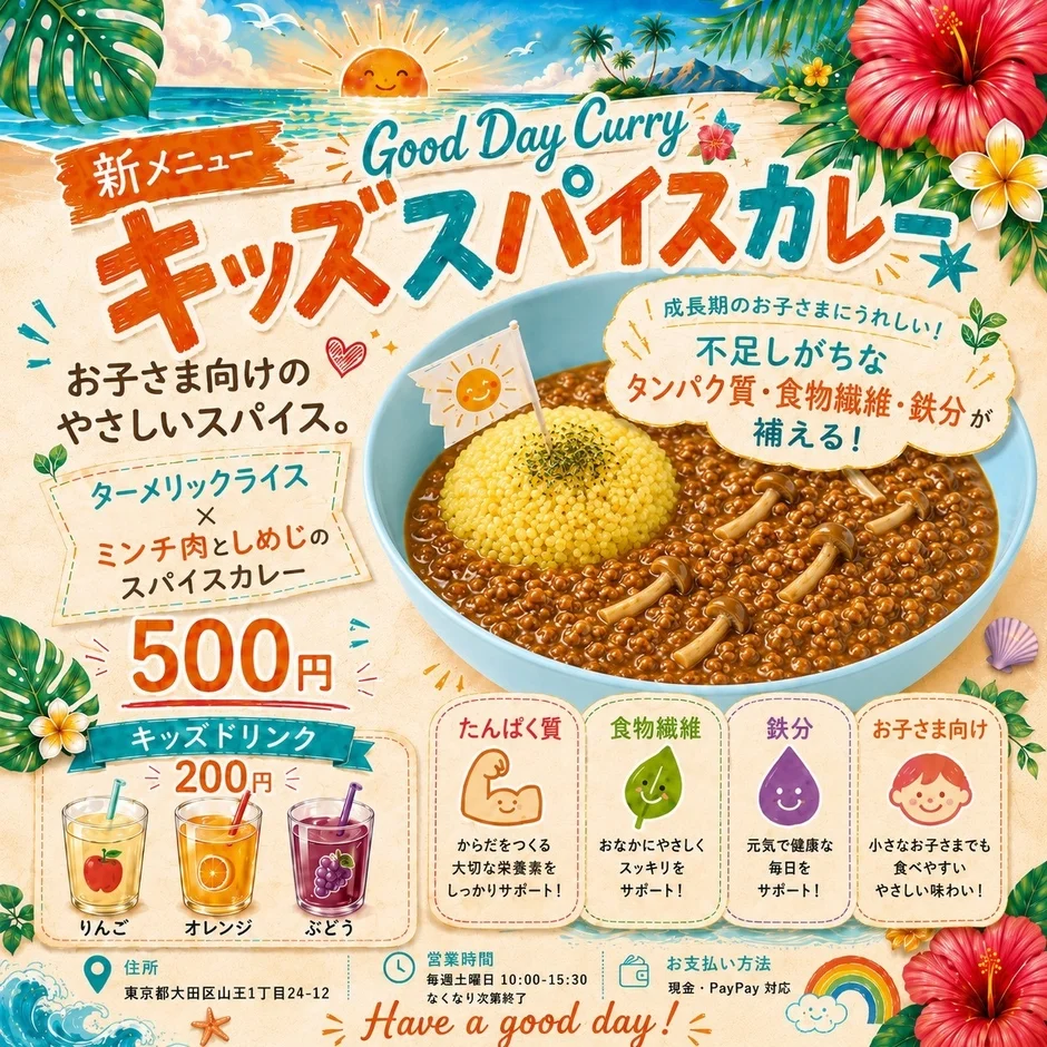 キッズスパイスカレーの広告