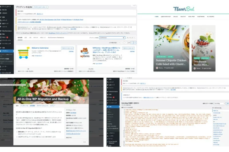 WordPressのプラグイン管理画面とウェブ開発関連タスク