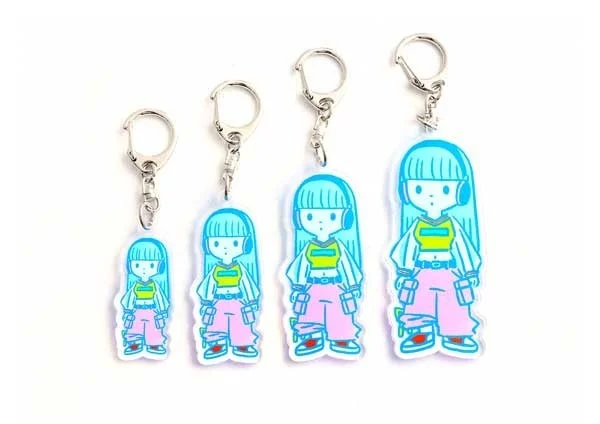 アクリルキーホルダーのサイズ比較