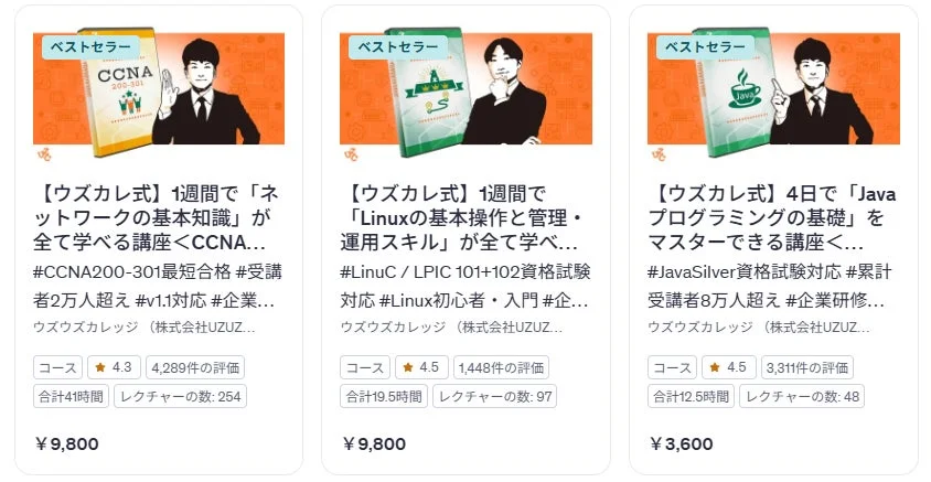 Udemy講座例
