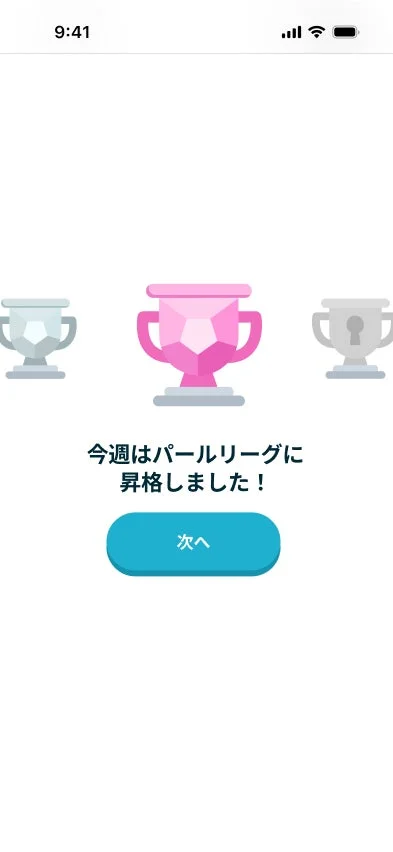 リーグ昇格画面の例