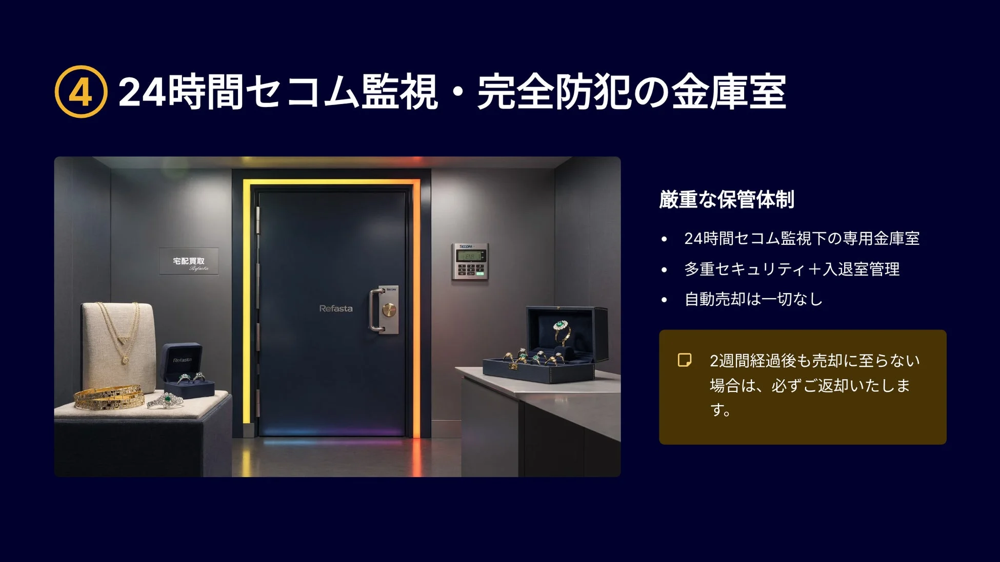 24時間セコム監視・完全防犯の金庫室