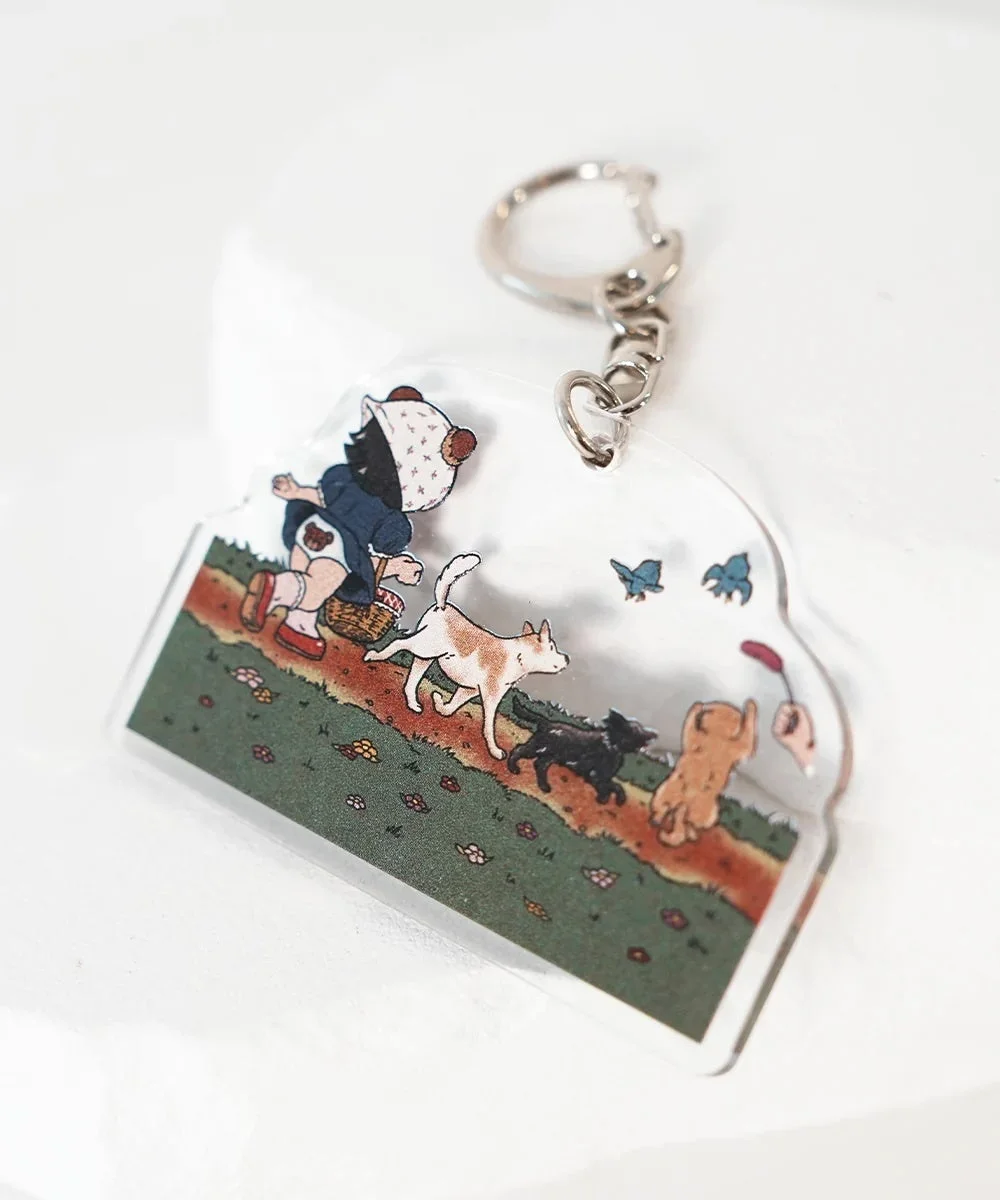 アクリルキーホルダー（犬と少女）