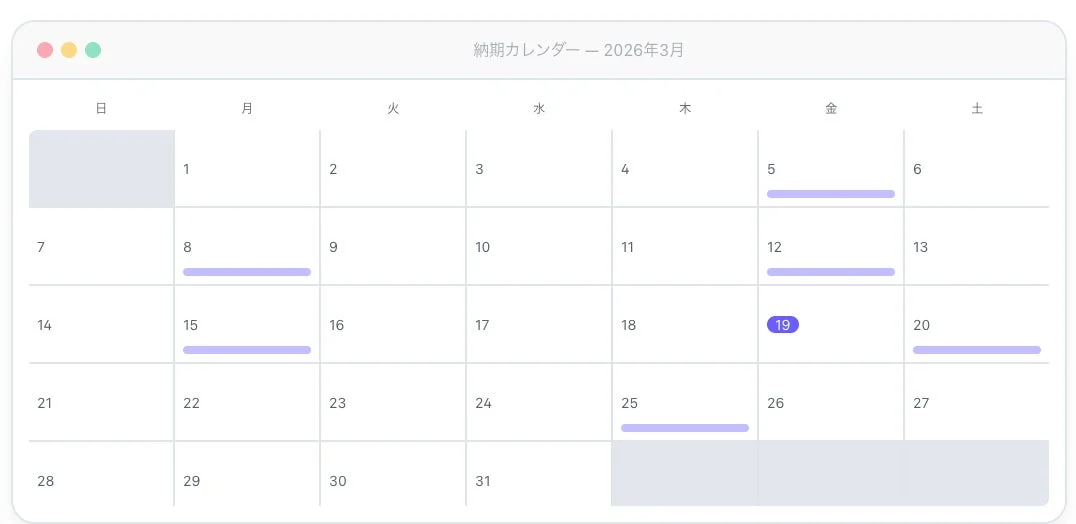 CraftFlowとGoogleカレンダー連携のイメージ