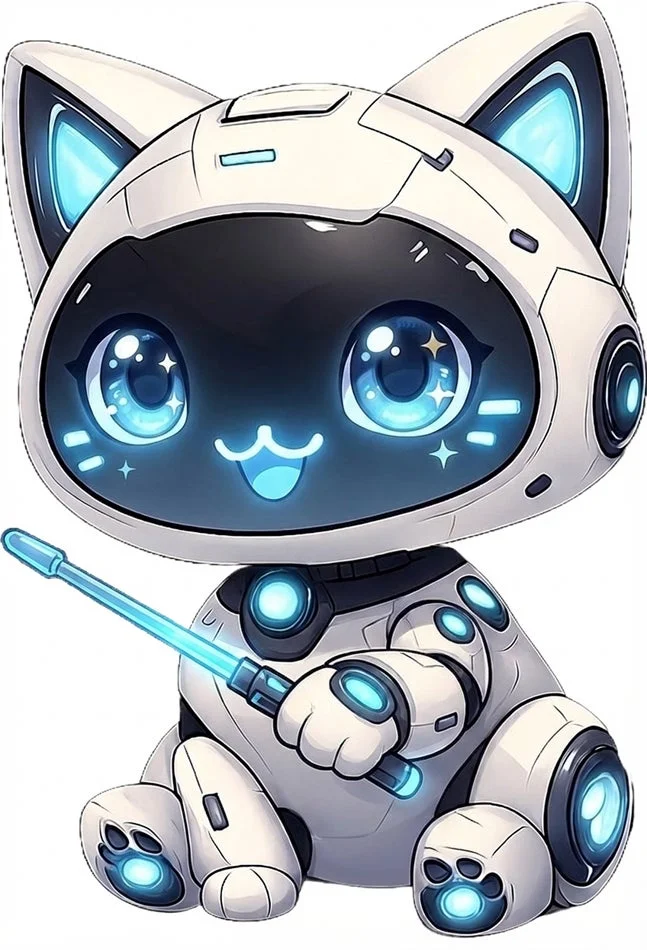 猫型ロボットが棒を持っている画像