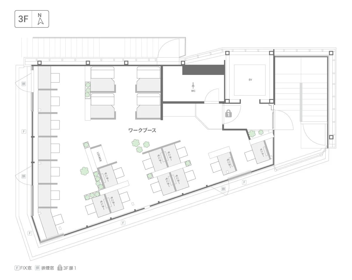 BIZcomfort洗足池 3Fフロアマップ