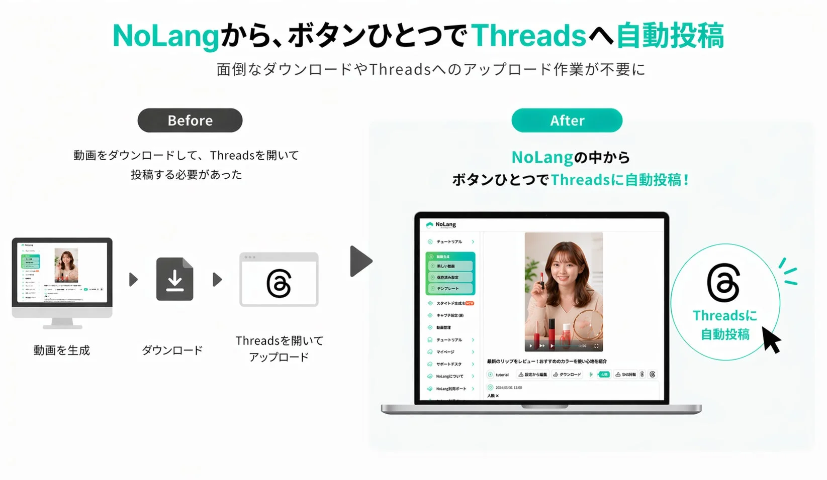 NoLangからThreadsへ自動投稿
