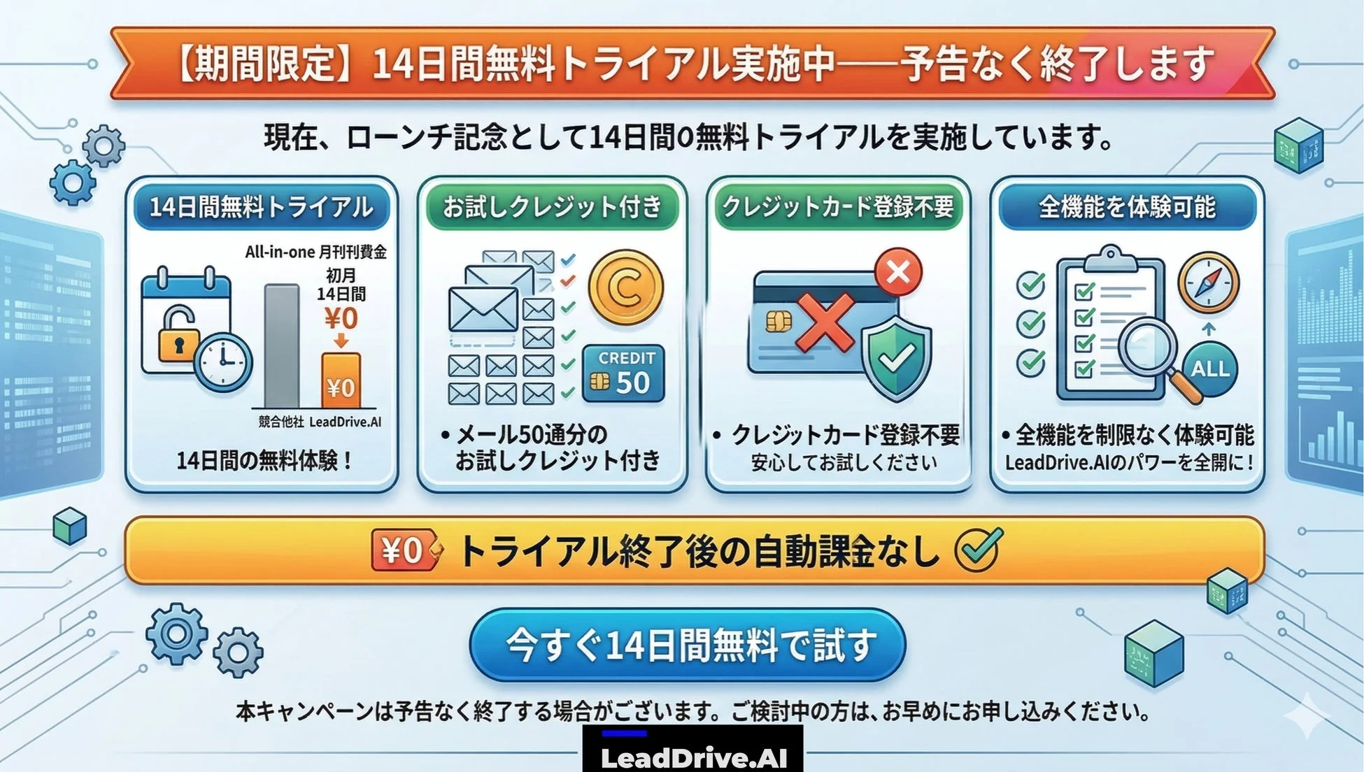 LeadDrive.AI 14日間無料トライアル