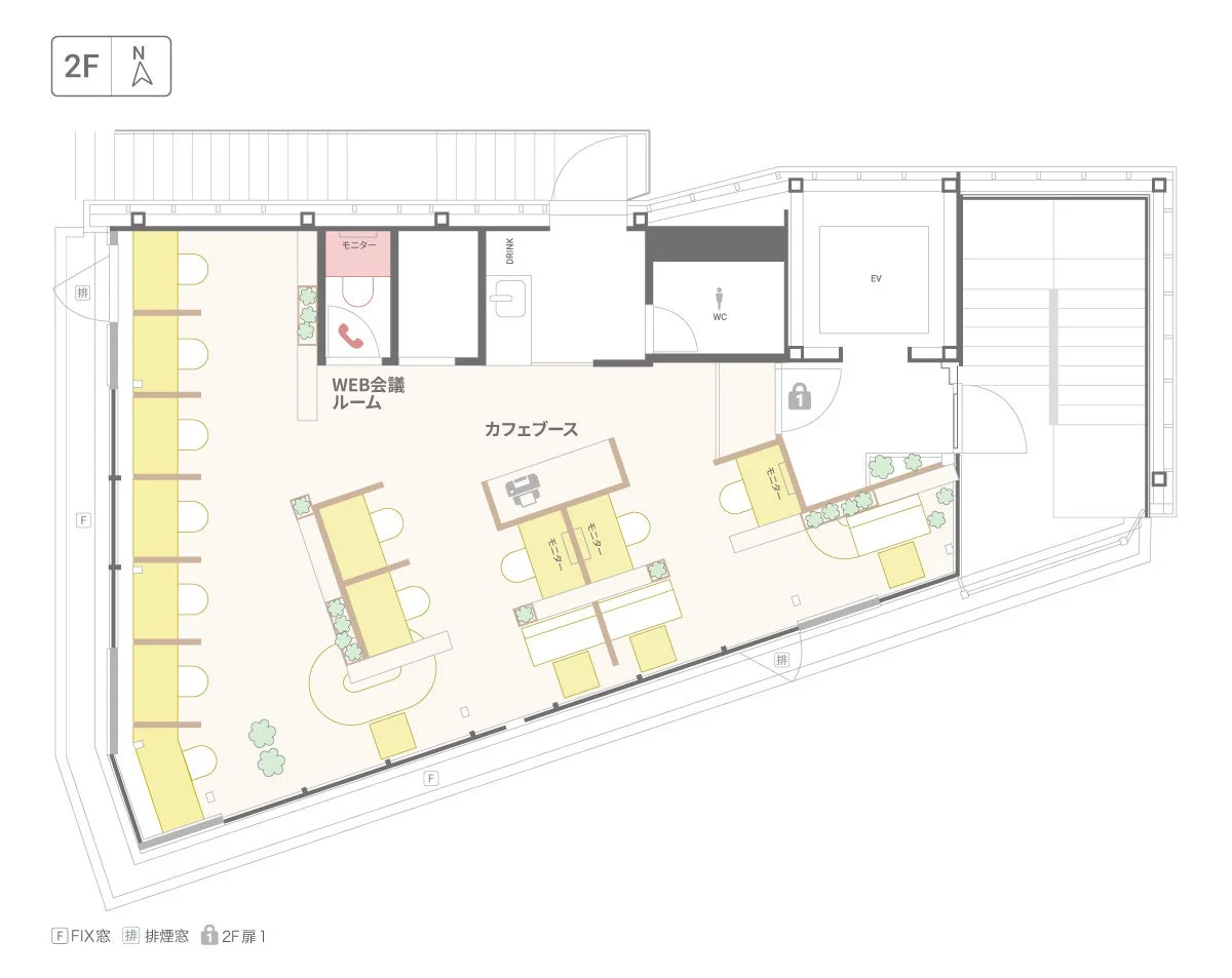 BIZcomfort洗足池 2Fフロアマップ