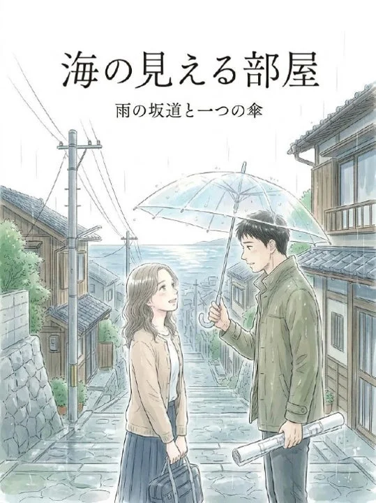 海の見える部屋 雨の坂道と一つの傘