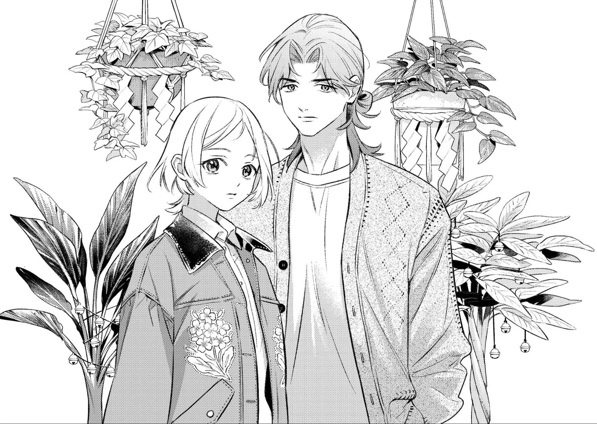 モノクロのマンガ風イラスト