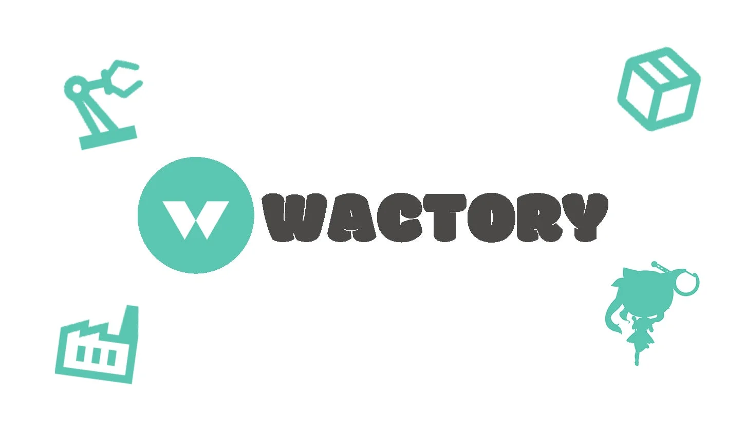「WACTORY」という文字が中央に配置されたロゴ画像。