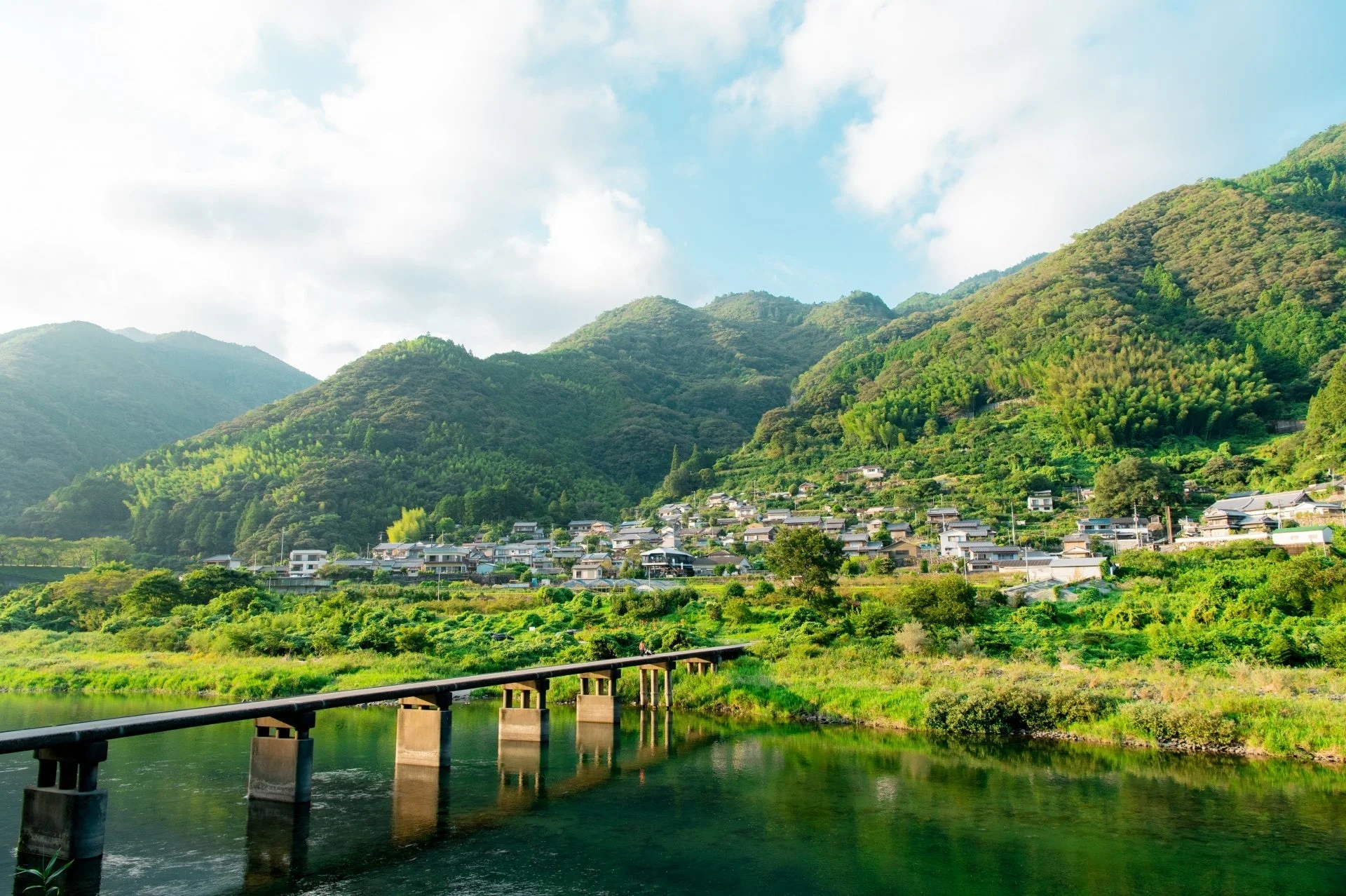 日本ののどかな田園風景