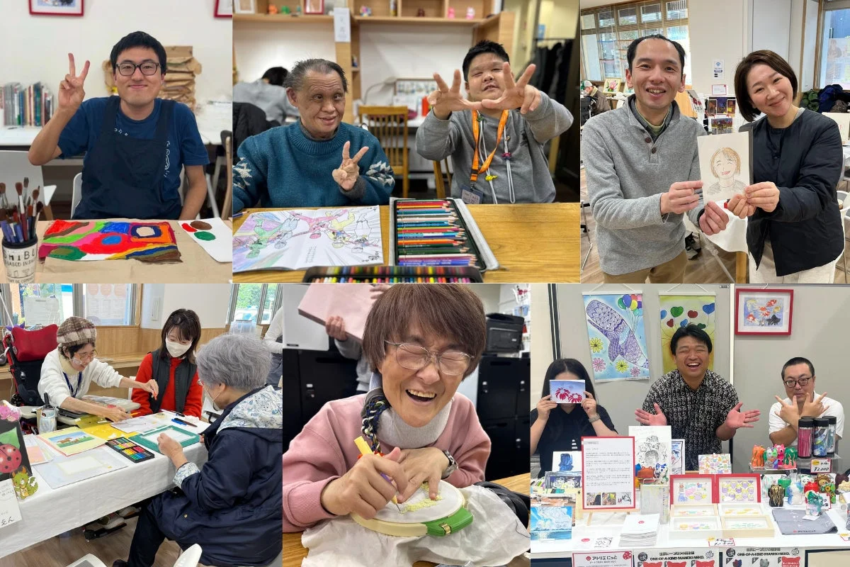 アート創作活動を楽しむ人々の様子
