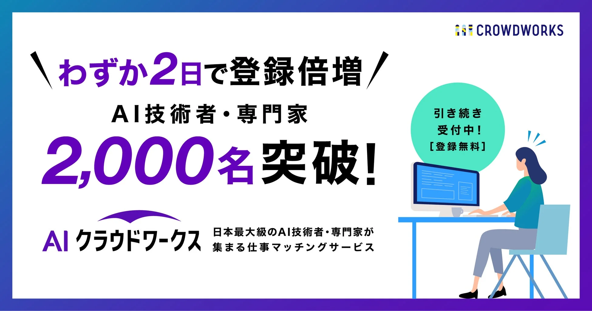 AIクラウドワークス 2,000名突破