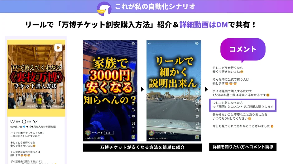 裏技万博のリール