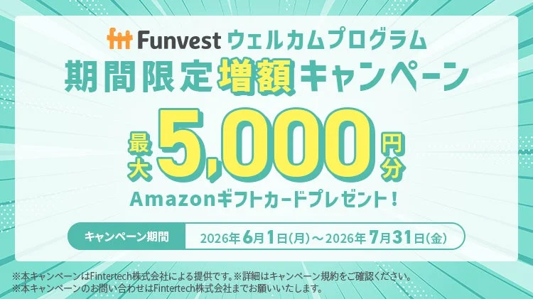Funvestのウェルカムプログラムの告知画像