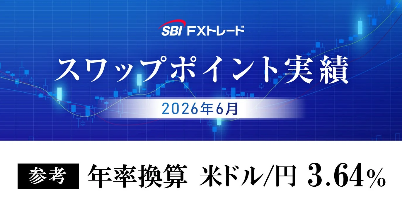 SBI FXトレード スワップポイント実績 2026年6月 参考 年率換算 米ドル/円 3.64%